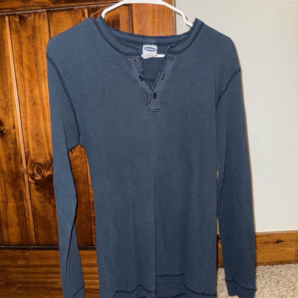 Old Navy Navy Long Sleeve Henley